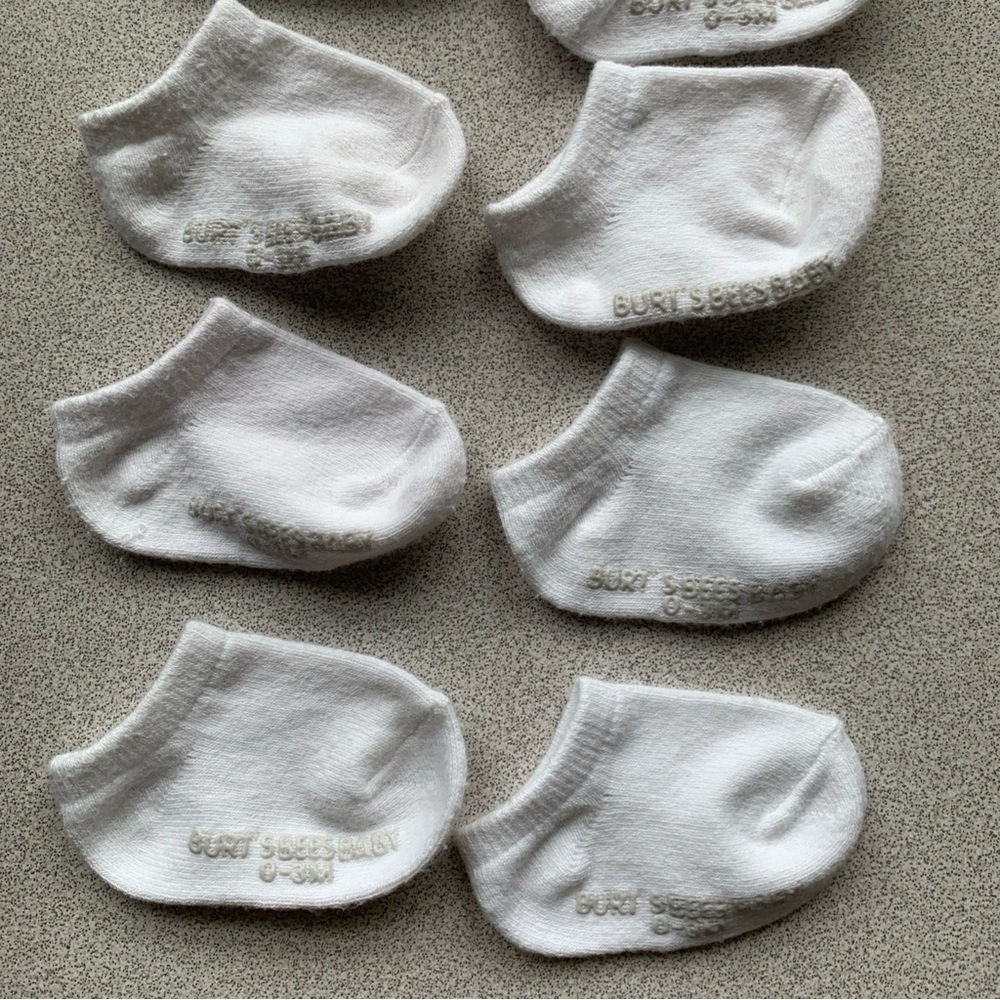 Burt's Bees Baby White and Gray Socks 12 Pairs 0-3 Mos - Picture 10 of 12